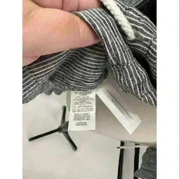 Loft Linen Cotton Blend Zip/Button Up Jacket Blue & White Striped Nautical Small - Picture 9 of 9